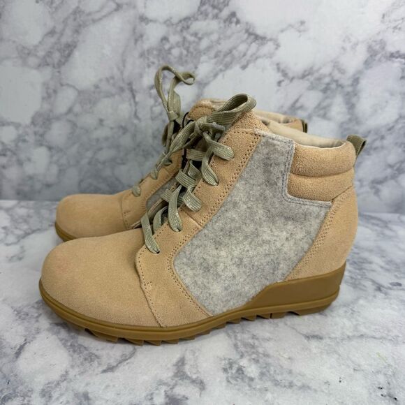 Sorel Women’s Boots sz 10.5Wedge Ankle Suede Evie Lace Up NEW #K953 - Picture 3 of 8